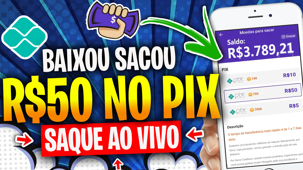 Hand Cash Baixou, Sacou $50,00 – Receba $50,00 via Pix, Novo App Lançamento | Hand Cash App Paga!