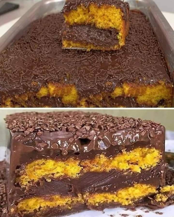 Bolo de Cenoura com Cobertura de Chocolate