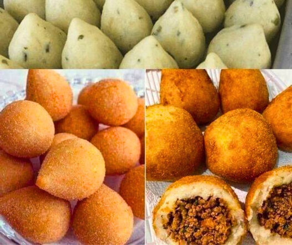 Coxinha de Mandioca com Carne Moída