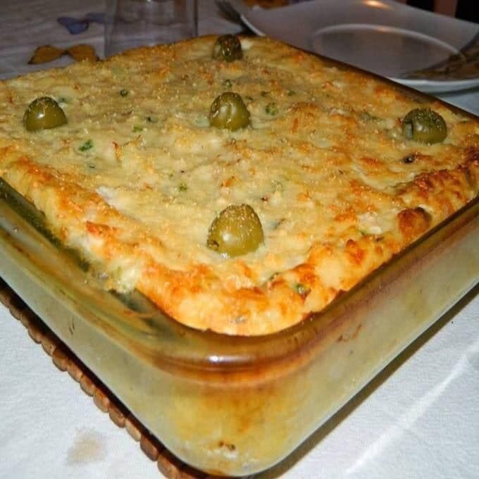 Torta de Bacalhau Gratinado com Batata