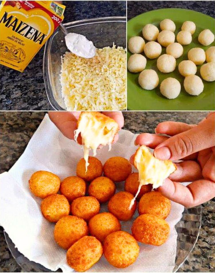 Bolinha de Queijo com 3 ingredientes